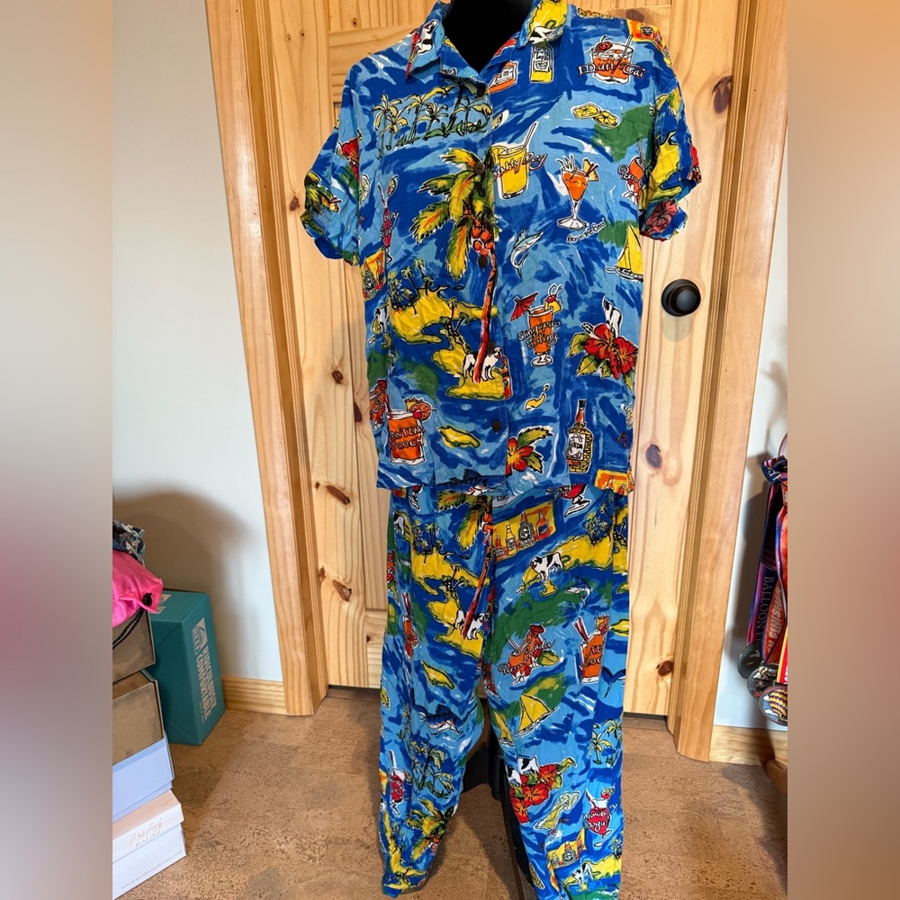 Vintage Big Dogs top and pants, vacation wear, M/L